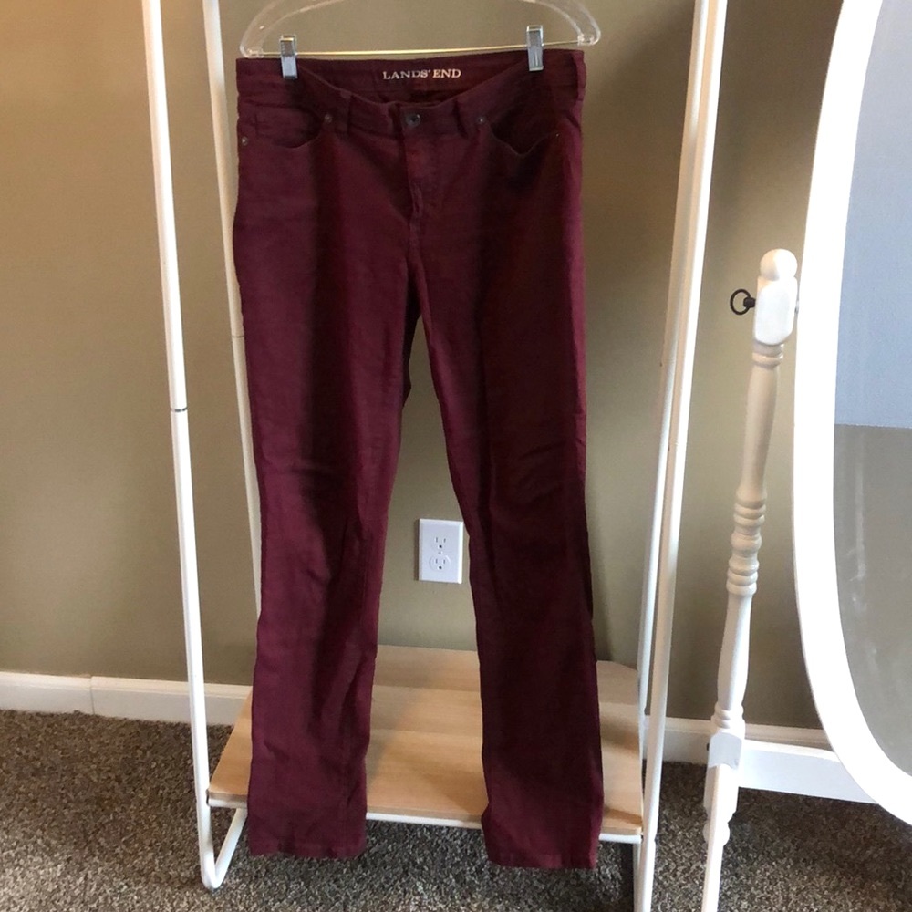 Lands End Wine Slim Straight Leg Pants / Chinos - size 10